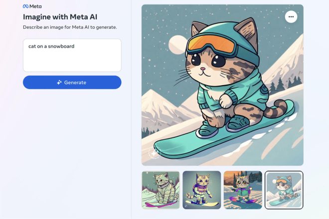 Meta's AI image generator is available as a standalone website